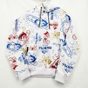 Lot29 Astro Boy Hoodie Mens Medium White All Over Print Anime Sweatshirt‎ M